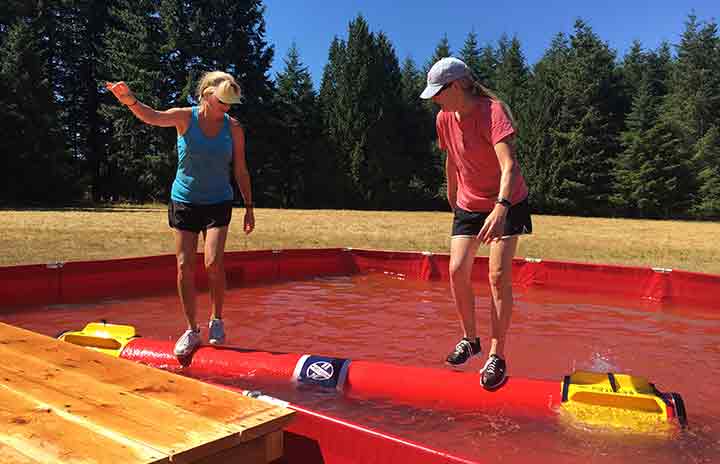 Folding Frame Tanks have been used in Log Rolling Competitions