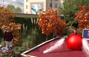 Our Husky Tank on the set of Ellen, being used as a cranberry bog