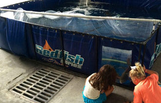 A Folding frame tank used for holding fish